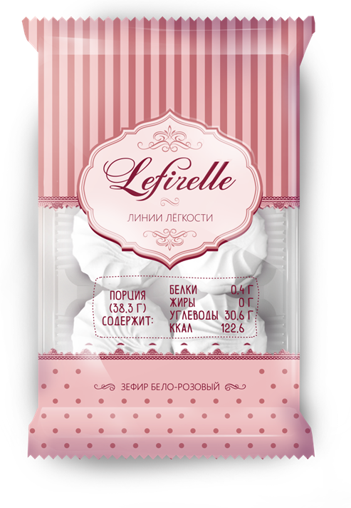 Зефир "Lefirelle" бело-розовый 230г/ Красный пищевик