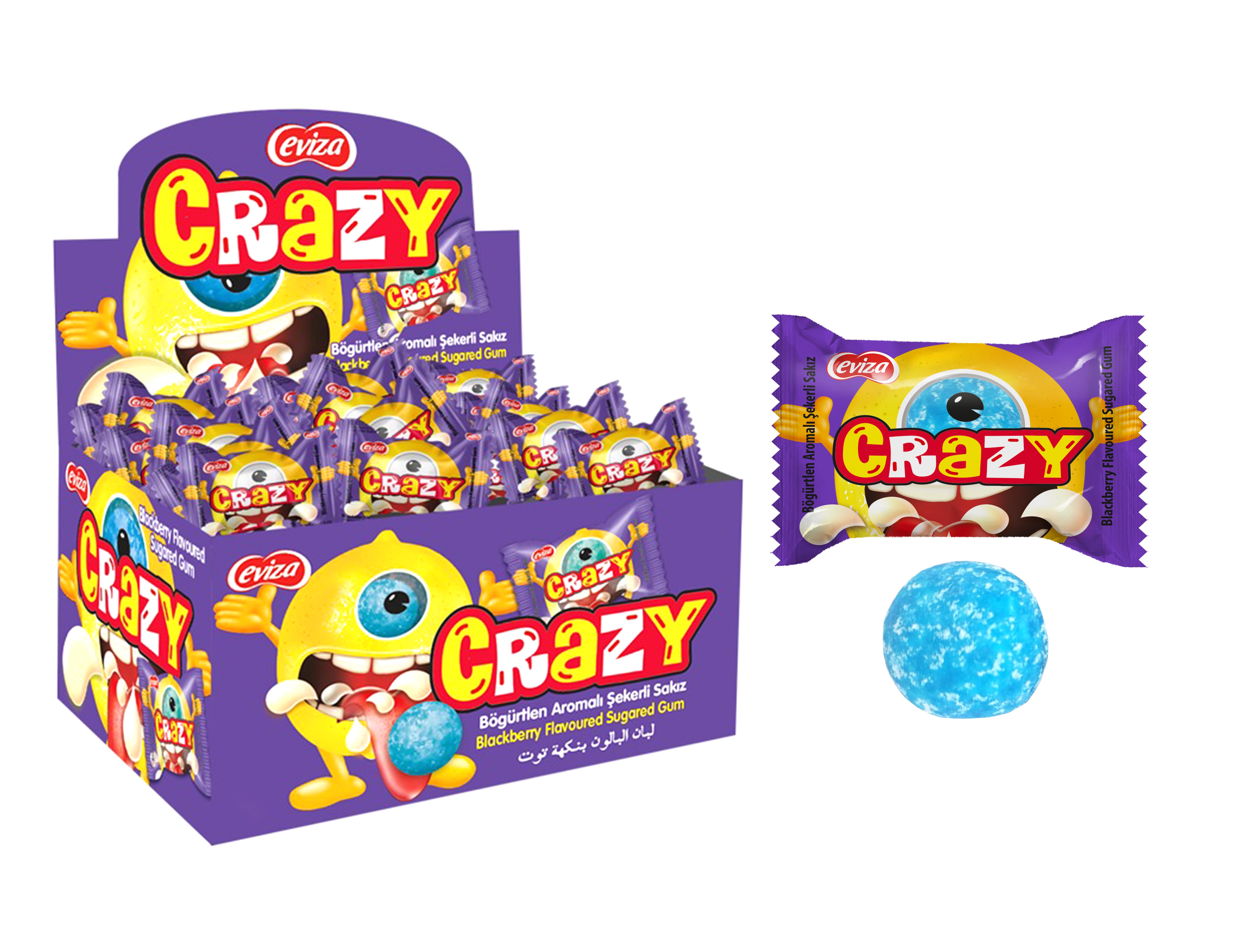 КТ94755  Жевательная резинка "CRAZY GUM" Ежевика 3,5г/100шт/Конфитой