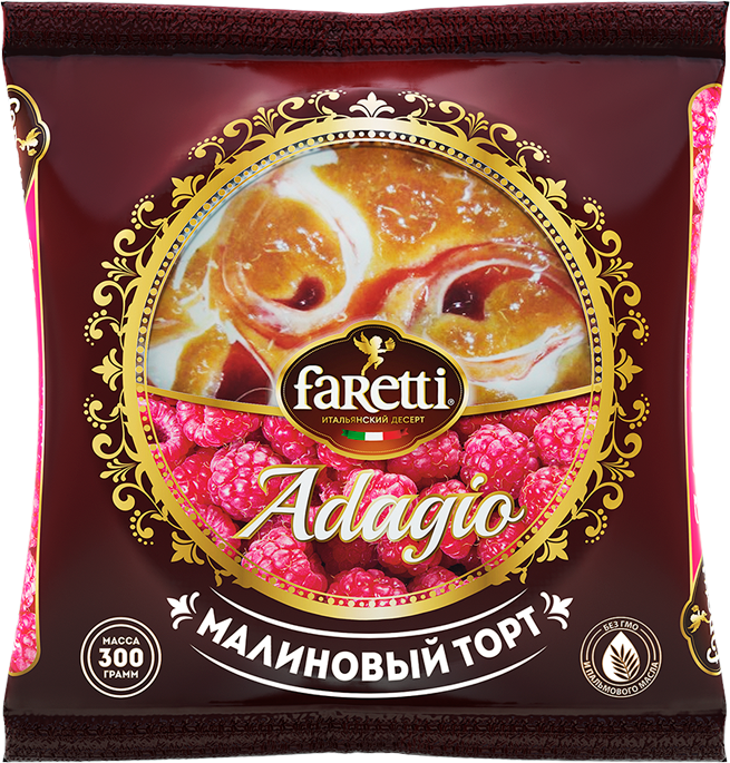 Торт "Adagio" малиновый 300г/Faretti