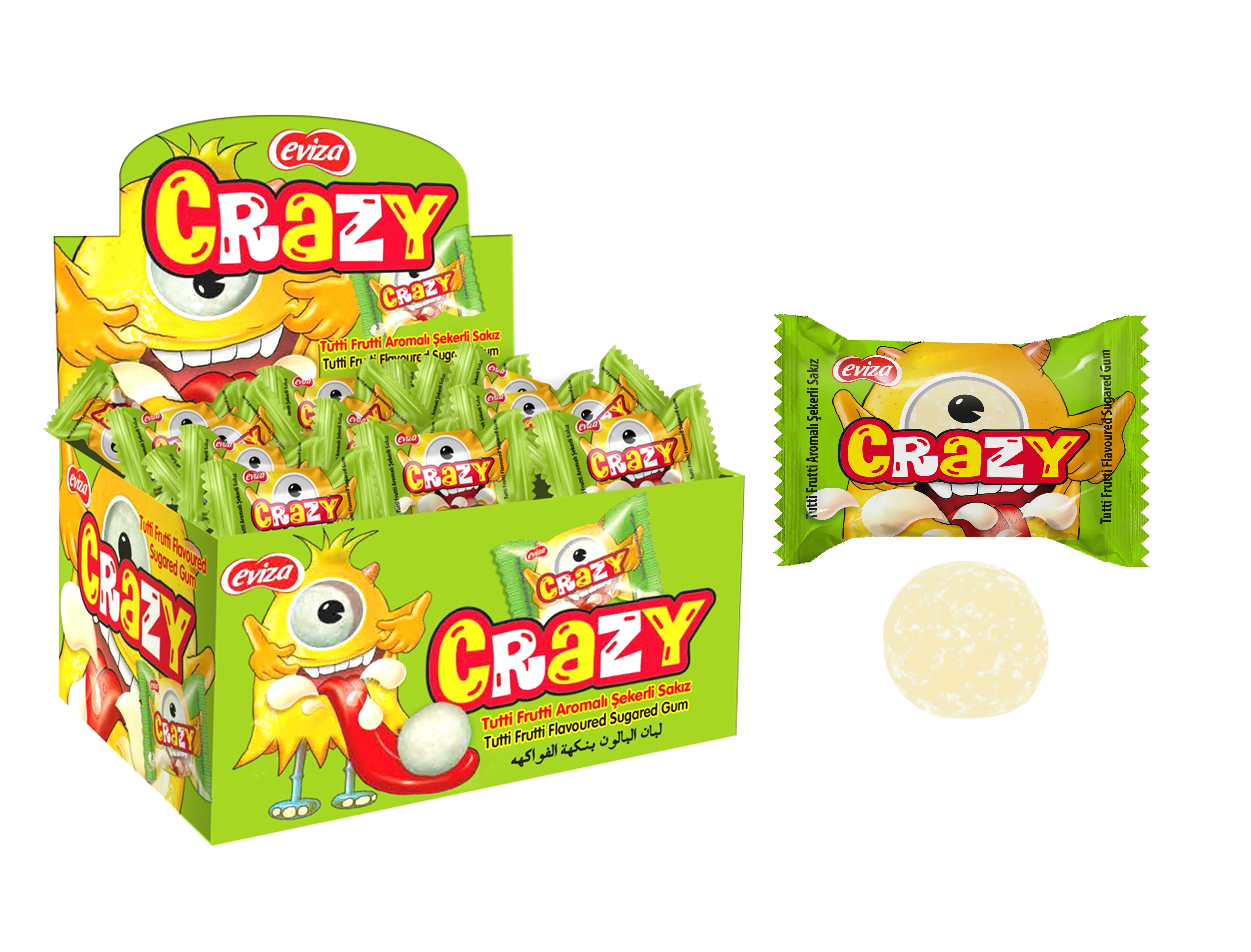 КТ94758 Жевательная резинка "CRAZY GUM" тутти-фрутти 3,5г/100шт/Конфитой