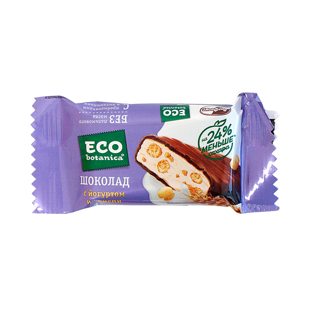 Шоколад "Eco-botanica" с йогуртом и криспи 20г/24шт/Рот-Фронт